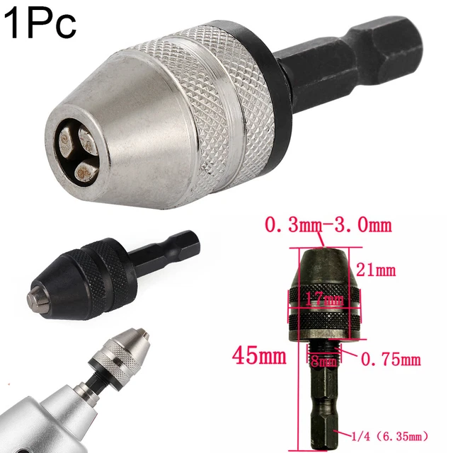 Electric Grinder Quick Change  Tool Adapter Hex Shank Keyless Drill Bit Chuck