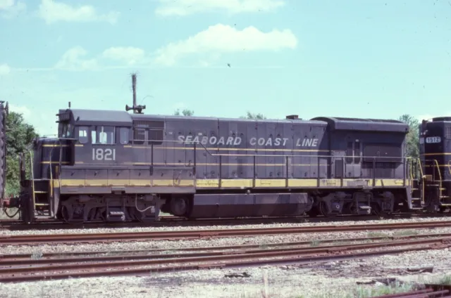 Original 1977 Kodachrome Railroad Slide Scl Seaboard Coast Line 1821 Ge U36B