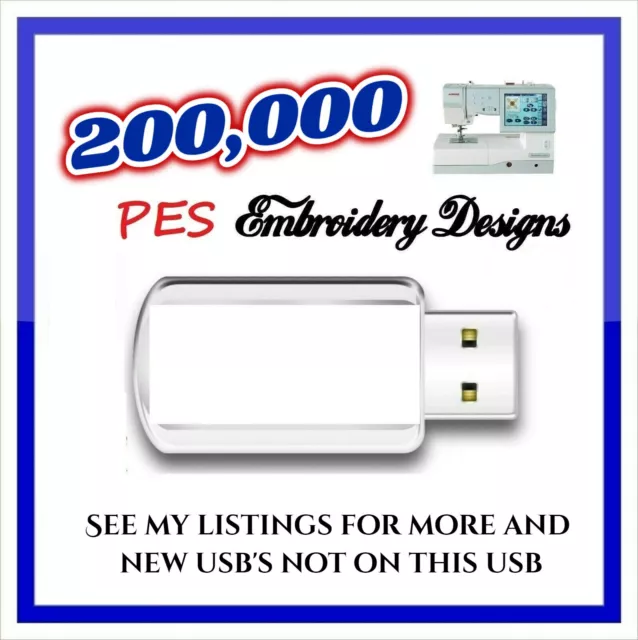 200k Embroidery Designs on a USB STICK PES Designsembroidery babylock BERNINA