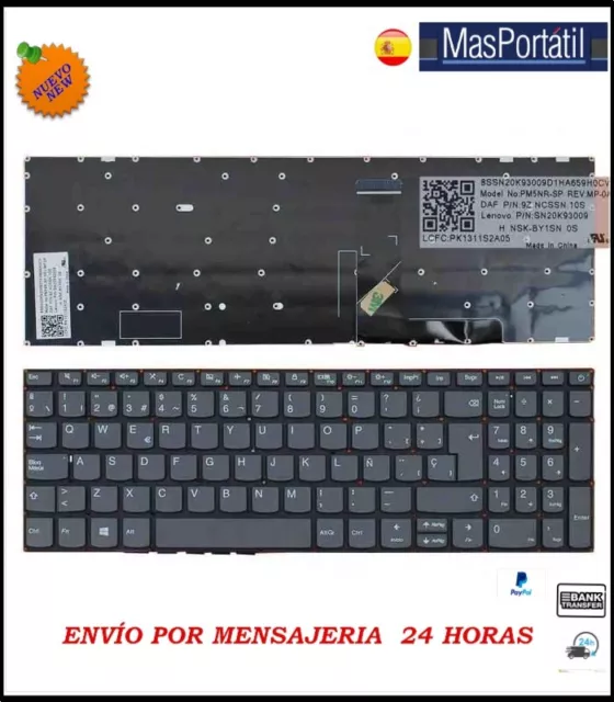 Teclado Español Nuevo Lenovo Ideapad V320-17Abr Con Boton Encendido  Tec10