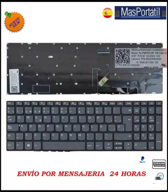 Teclado Español Nuevo Lenovo Ideapad V320-17Ast Con Boton Encendido  Tec10