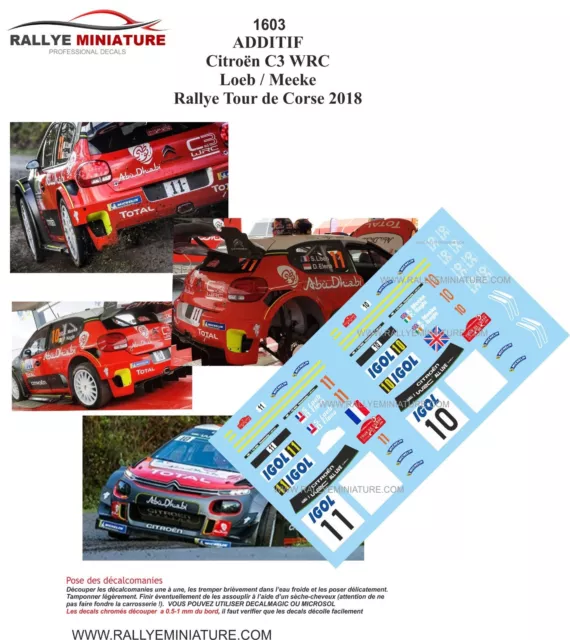 Decals 1/24 Ref 1603 Citroen C3 Wrc Sebastien Loeb Tour De Corse 2018 Rallye