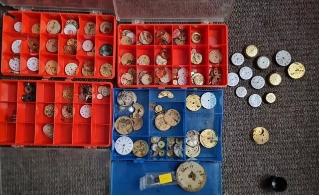 Large Job Lot Vintage Pocket Watches And Parts For Restoration Or Parts.