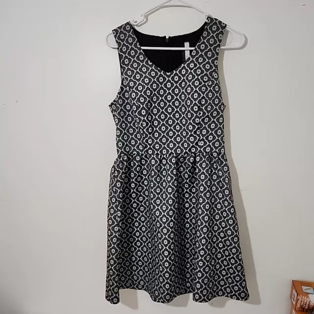 Kensie Dress Womens Small Gray Sleeveless Mid/Long Floral Print Rear Zip