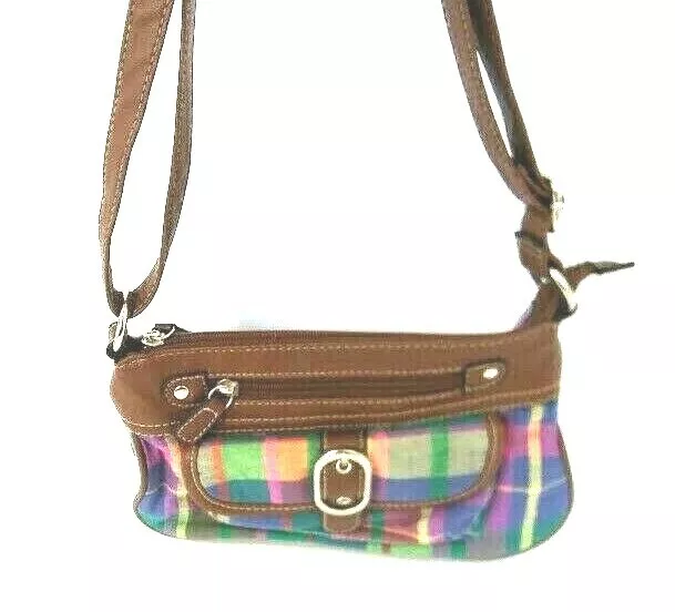 Merona Handbag Womens Leather Adjustable Strap Green Pink Purple Yellow Blue