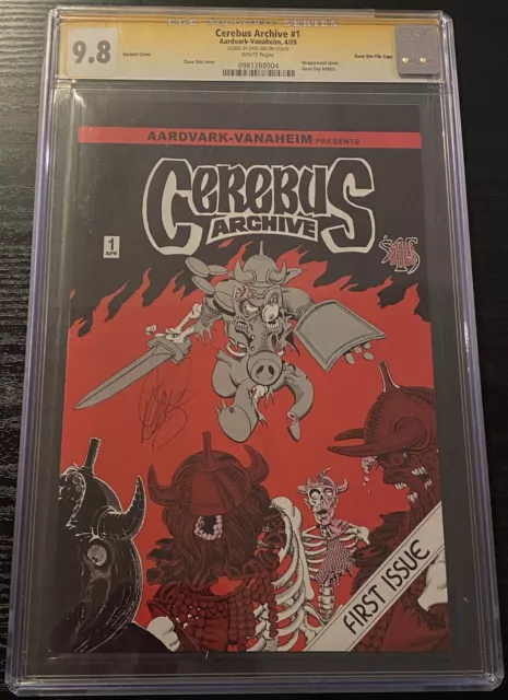 CEREBUS Archive #1 SS CGC 9.8 Dave Sim SIGNED FILE COPY Variant Cover WP 2009