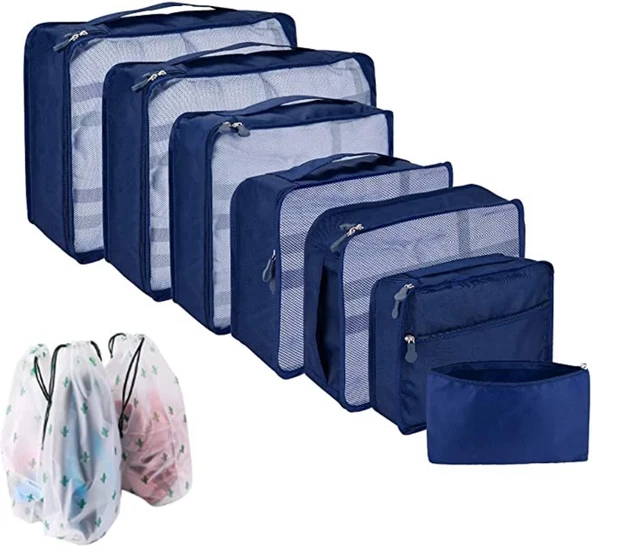 10PCS PACKING CUBES Luggage Storage Organiser Compression Suitcase