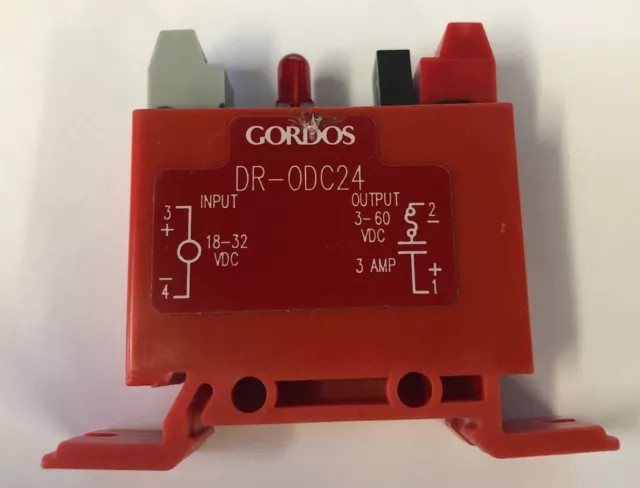 Gordos DR-ODC24 SSR Solid State Relay 3A Fused LED 18-32VDC In / 3-60VDC 3A Out