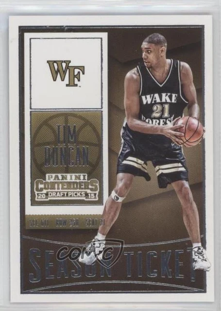 2015-16 Panini Contenders Draft Picks Season Ticket Tim Duncan #89 HOF