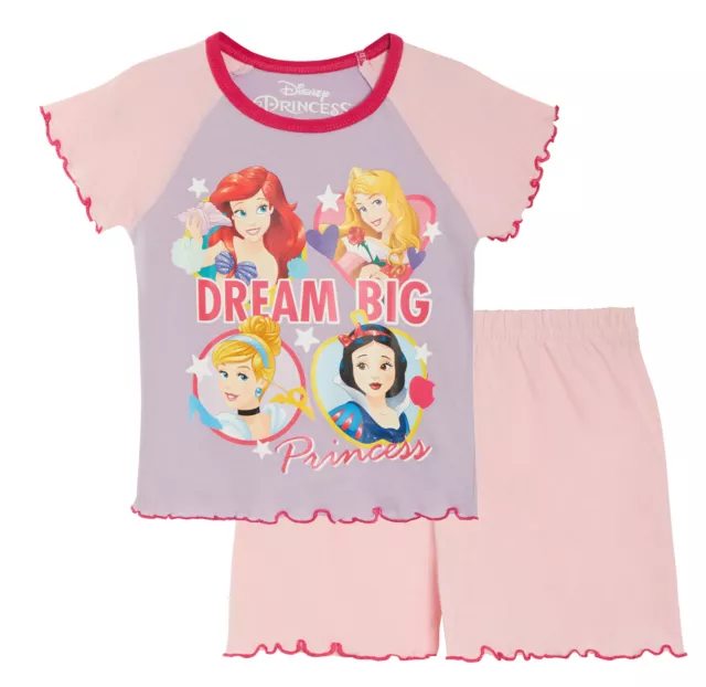 Pigiami corti Disney Princess bambini pantaloncini pigiami estivi set vestiti da notte ragazze taglia
