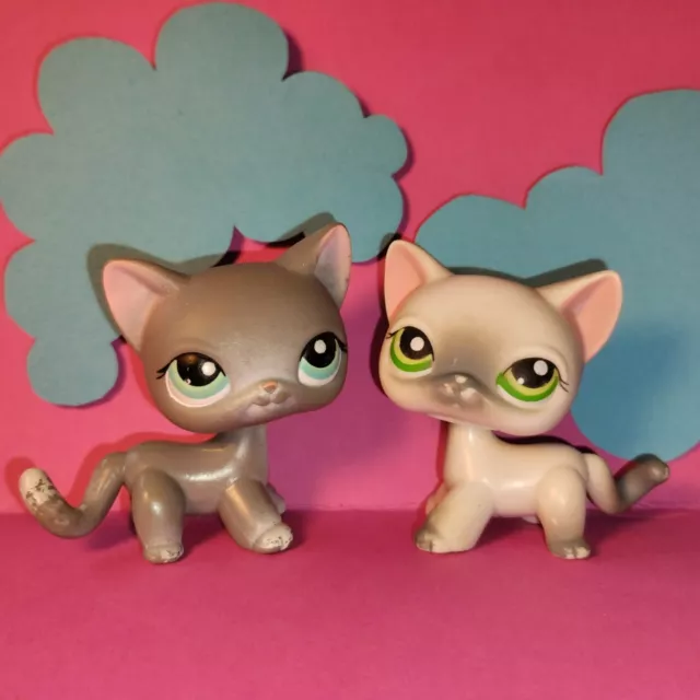 Littlest Pet Shop LPS 125 126 - Authentic Shorthair Cat Katze + Pets Included!