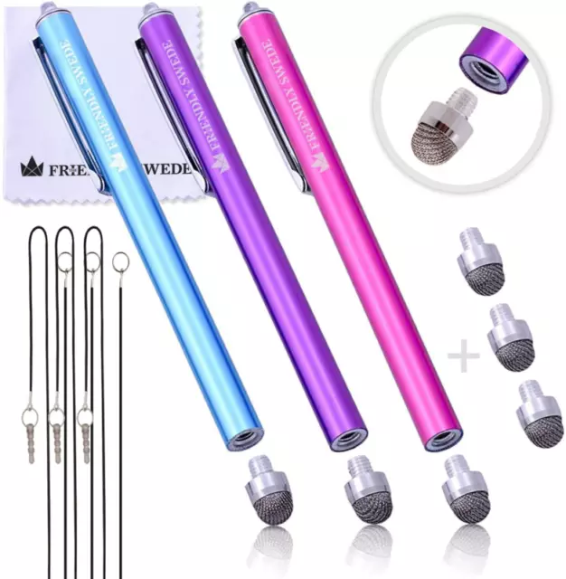 The Friendly Swede Stylus Pen Replaceable Micro-Knit Mesh Tip - Capacitive Touch