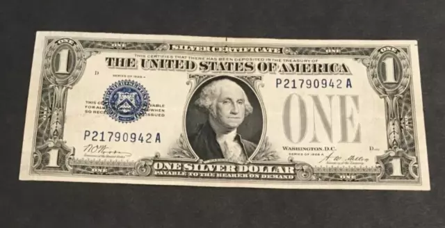 1928 A $1 one Dollar  Fr. 1600 PA Block SILVER CERTIFICATE “FUNNYBACK”
