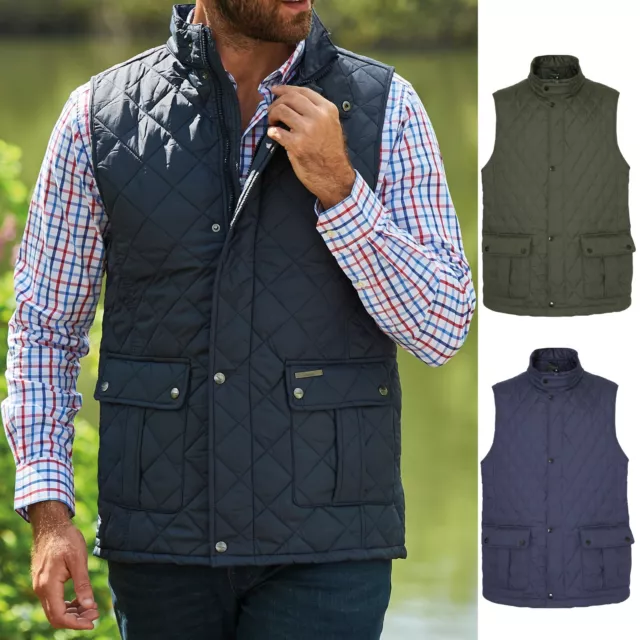 Mens Champion Ashby Diamond Quilted Gilet Multipocket Padded Bodywarmer