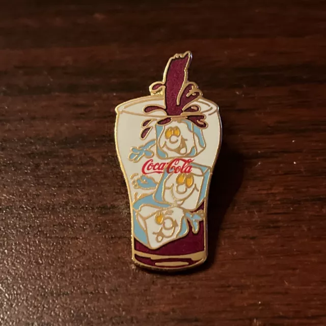 Vintage Coca-Cola Coke Cartoon Ice Cubes Lapel Pin