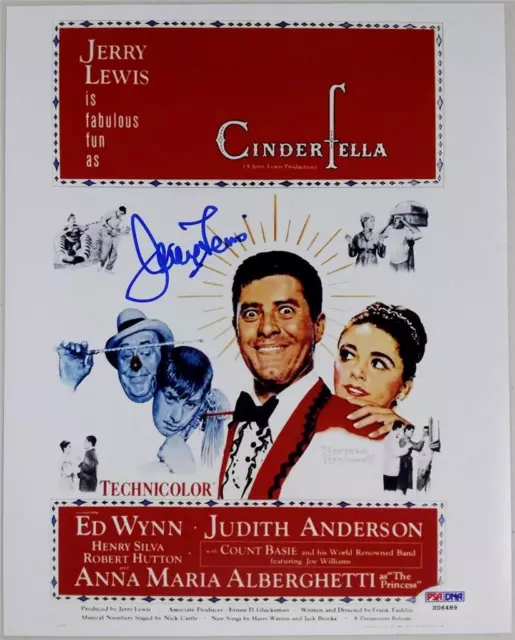 Jerry Lewis autograph signed Cinderfella movie poster 8x10 photo PSA/DNA COA