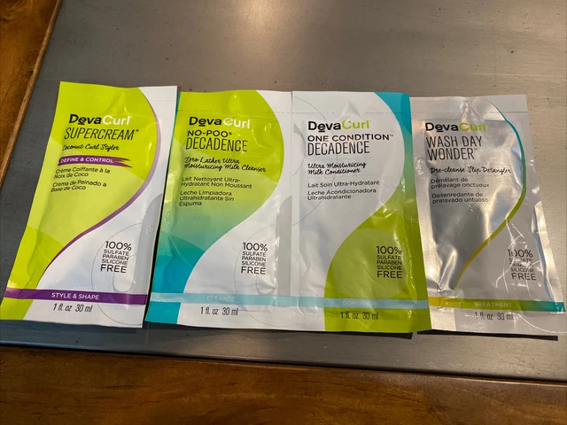 DevaCurl No-Poo Cleanser, Conditioner, Detangler, Curl Styler ~ 1 Oz Each