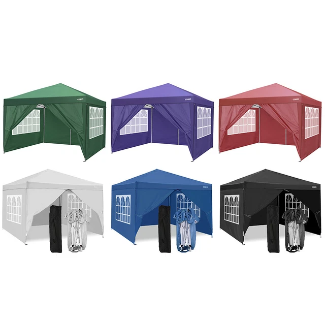 Pavillon 3x3m/3.3x3.3m Faltpavillon Wasserdicht Popup Garten Partyzelt Festzelt 11