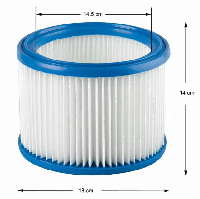 Cartridge Filter For Metabo ASA 25 L PC 30 L PC Inox Vacuum Cleaner 630299000 UK