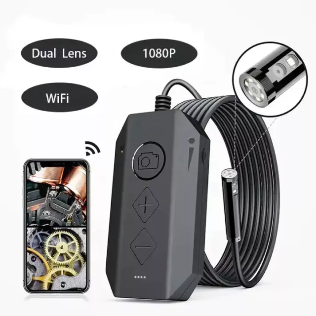 1080P Dual-Lens Wireless Endoscope 8 LED Inspection Zoomable Camera GC