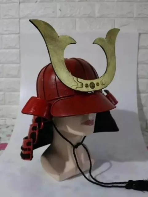 Halloween Mittelalter Leder Samurai Kabuto Helm Larp Cosplay Japanischer Helm