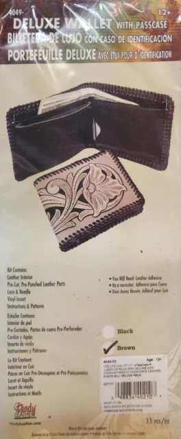 TANDY LEATHER MEN'S Deluxe Billfold Wallet Kit 4049-1 Vintage