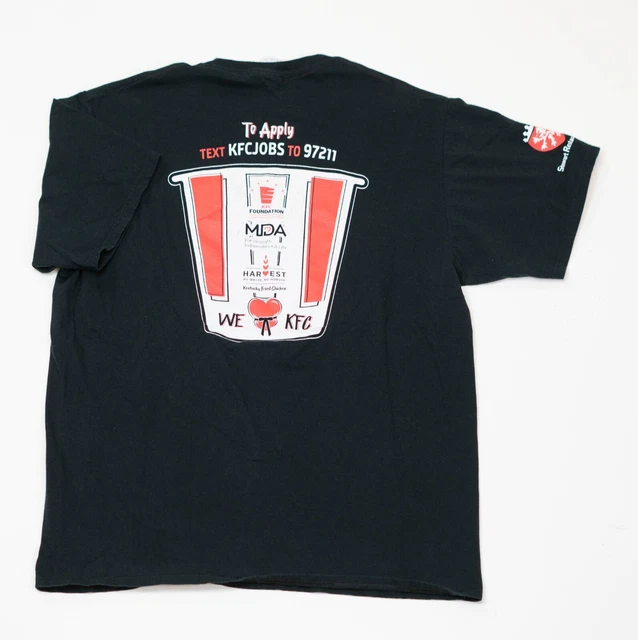 KENTUCKY FRIED CHICKEN KFC T Shirt XL Bucket Employee Uniform Worker