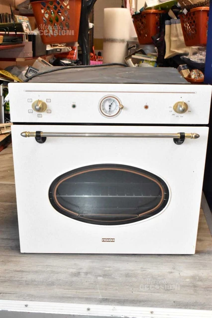 Forno A Incasso Franke Bianco Classico Con Dettagli Ottone 60x59x48