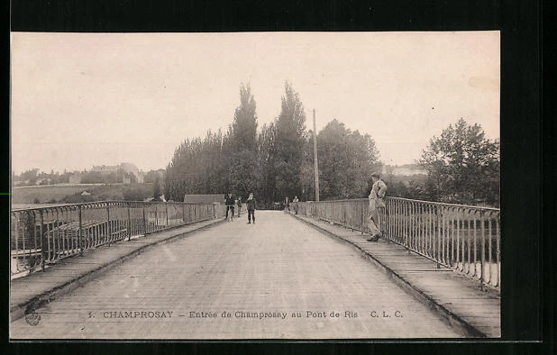 CPA Champrosay, Entree de Champrosay au Pont de Ris