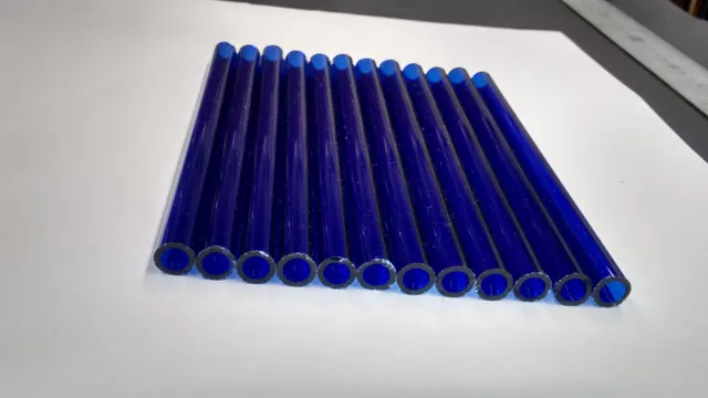 Glass Tubing BLUE BOROSILICATE (PYREX) 12 PIECES 150MM LONG 10MM*1.5MM Tube