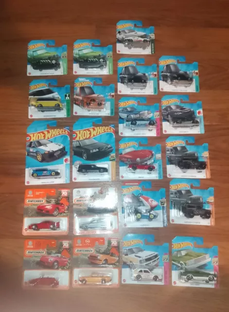 Hot wheels And Matchbox Collection 21 Short And Long Cards