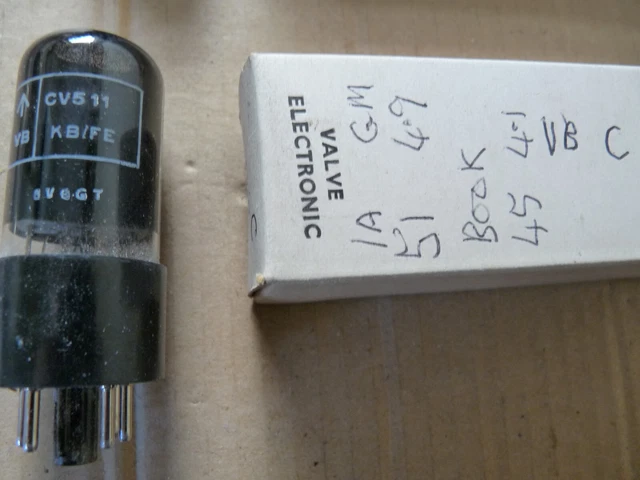 Brimar 6V6GT CV511 VB KB/FE  C  Black Base NOS Valve Tube  DEC23