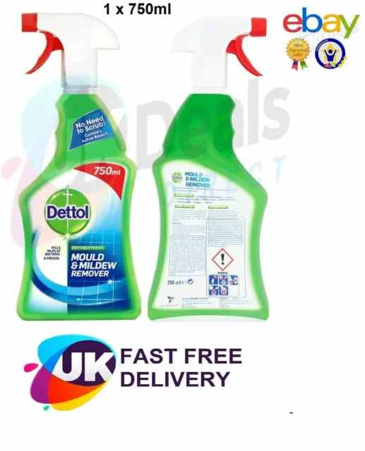 Dettol Mould and Mildew Remover Spray 750ml Kills Removes Black Mould and Mildew