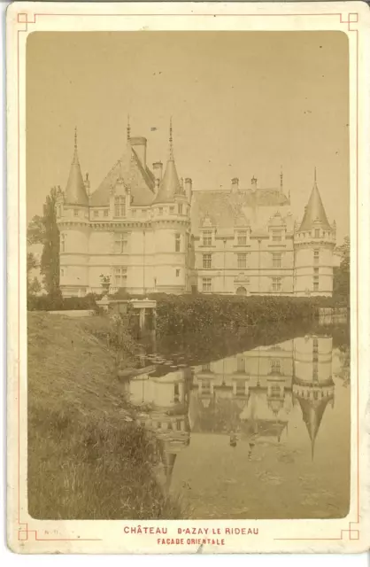 France, Le château d&#039;Azay-le-Rideau Vintage print Tirage albuminé