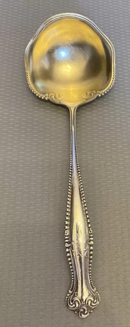 Towle Sterling Silver Canterbury 1893 Oyster Ladle Gold Washed soup punch 10.5"