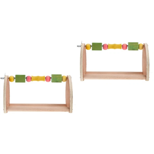 2x Papagei Holz Käfig Spielzeug Holz Zweig Plattform