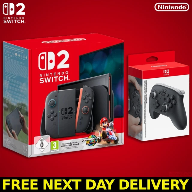 NINTENDO SWITCH 2 Mario Kart World + Pro Controller Bundle | In Hand ...