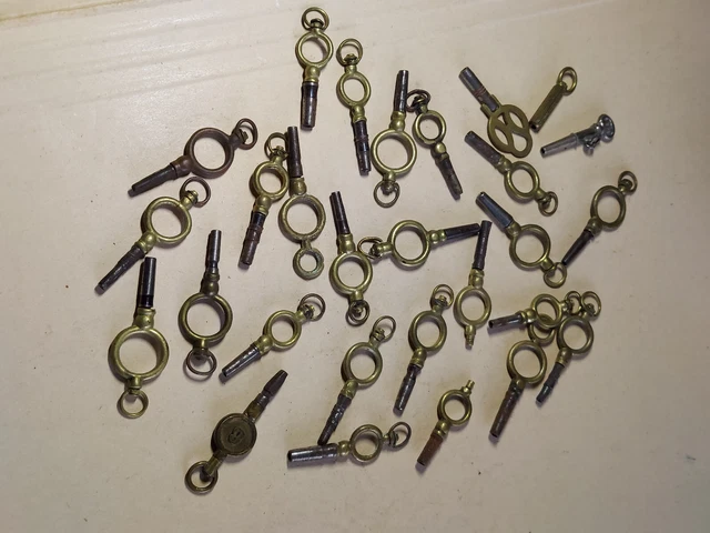 Lot De 3 Clés Pour Montres à Gousset Anciennes - Horlogerie Vintage - Occasion