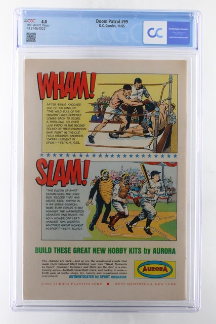 Doom Patrol #99 - DC 1965 CGC 4.0 1st Appearance of Beast Boy (Garfield Logan, l 2