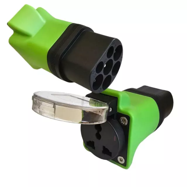 Type-2 EV Plug Adapter for E-Bike / Scooter Recharge Green