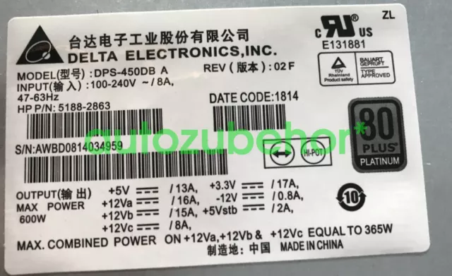 For new Delta DPS-450DB A  450W small 1U flex one machine power supply