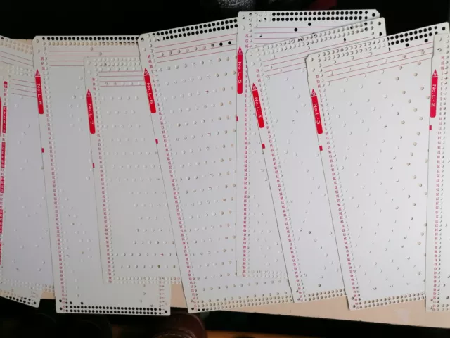 10 x Empisal Knitmaster knitting machine punch cards  (lace patterns L1 - 10)