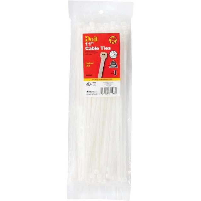 Hazlo 11 pulgadas x 0,189 pulgadas Corbata de cable de nailon moldeado de color natural (paquete de 100) SIM