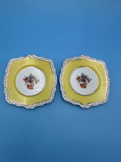 Vintage Foley Fine Porcelain China Dinner Plates from England Set Of 2 Dishes