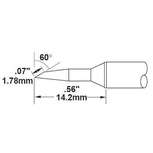 Metcal STTC-147P-PK STTC 700 60 deg./.07inx.25in Bevel Cartridge(10)