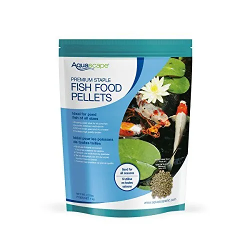 Premium Staple Pond and Koi Fish Food, Mixed Pellet Size, 2.2-Pounds