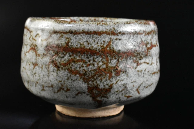 M1934: Japanese Shino-ware glay glaze TEA BOWL Green tea tool Tea Ceremony