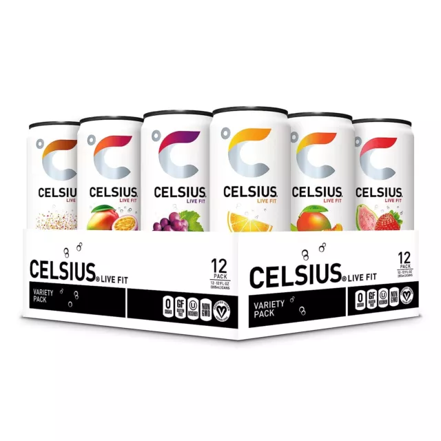 CELSIUS Assorted Flavors Variety Functional Essential Energy Drinks 12 Fl Oz 2