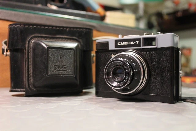Macchina Fotografica Analogica LOMO CMEHA-7 Vintage Epoca Completa Custodia