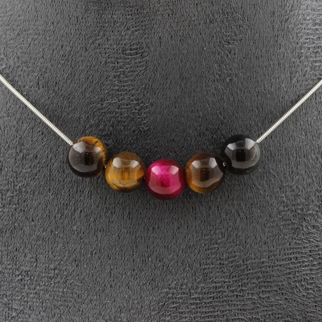 Perles Œil de Tigre Violet (teinté